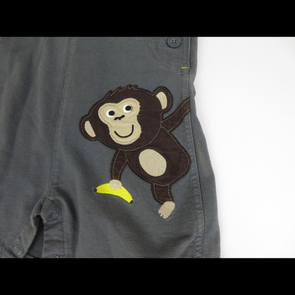 CARTERS 24M MONKEY OVERALLS ANS YELLOW STRIPED T - Picture 3 of 8